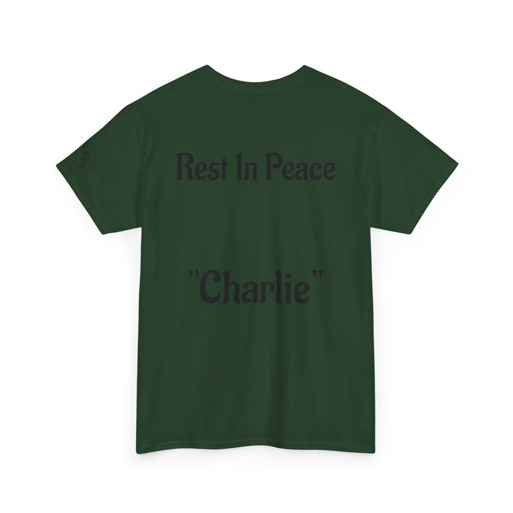 Thought-Provoking Unisex Heavy Cotton Tee: Rest In Peace Charlie, Opinion T-Shirt, Memorial Shirt, Casual Wear, Gift for Loss