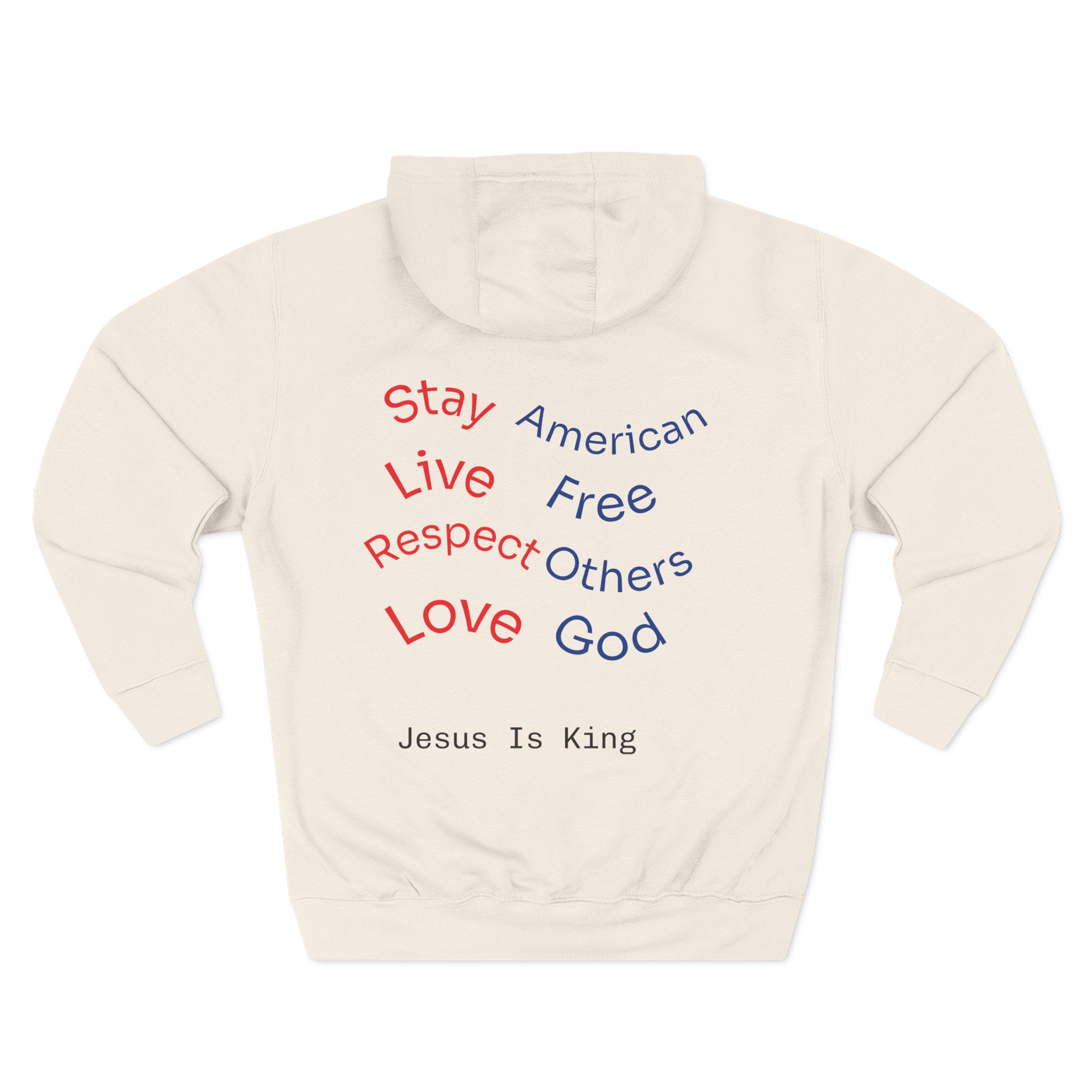 Three-Panel Freedom Hoodie - Inspirational Fleece Sweatshirt, God, Love, American Pride Apparel, Comfort Wear