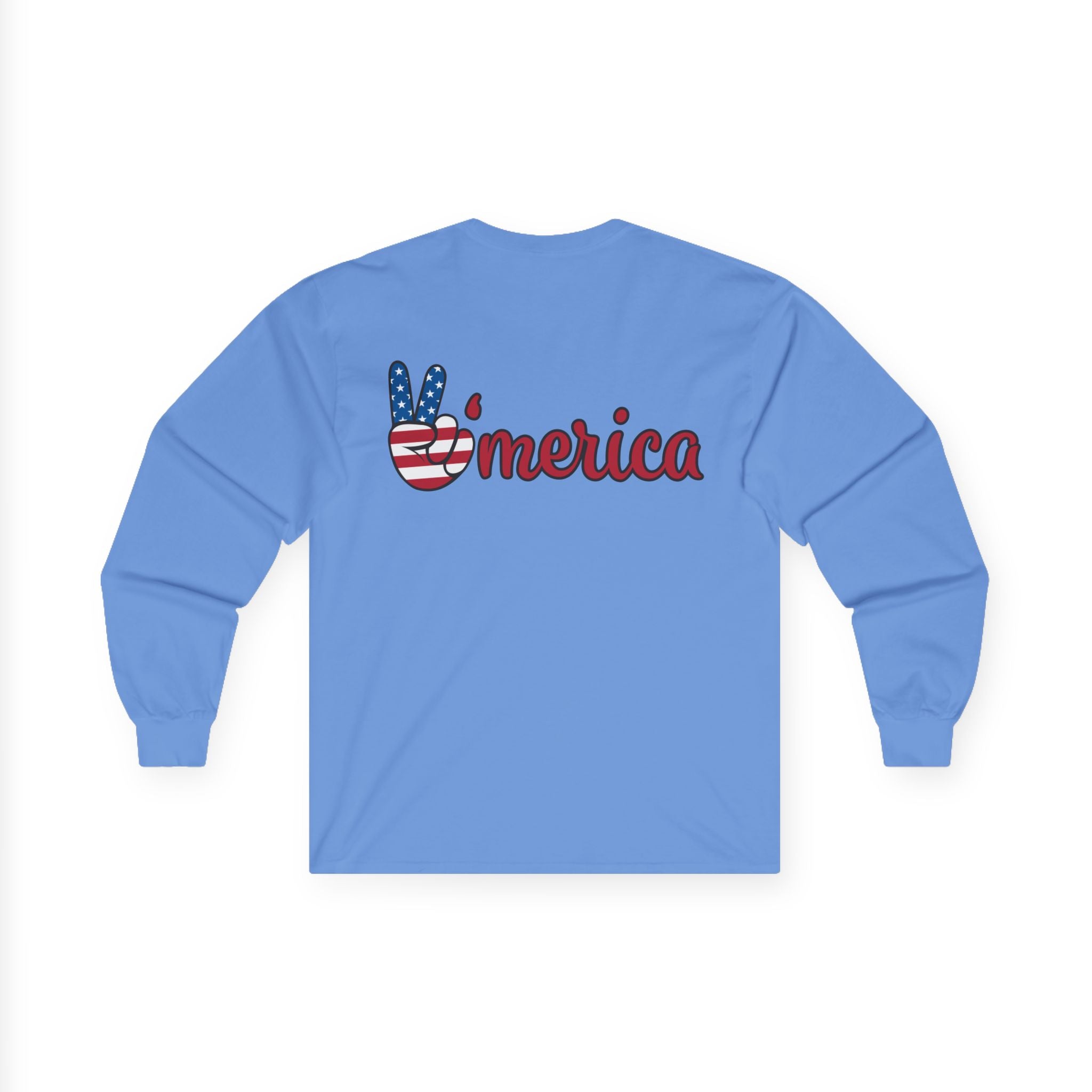 Christian & Patriotic Long Sleeve Tee - Jesus is King, 4th of July Gift, Casual Wear, Unisex Shirt, Peace Symbol Tee