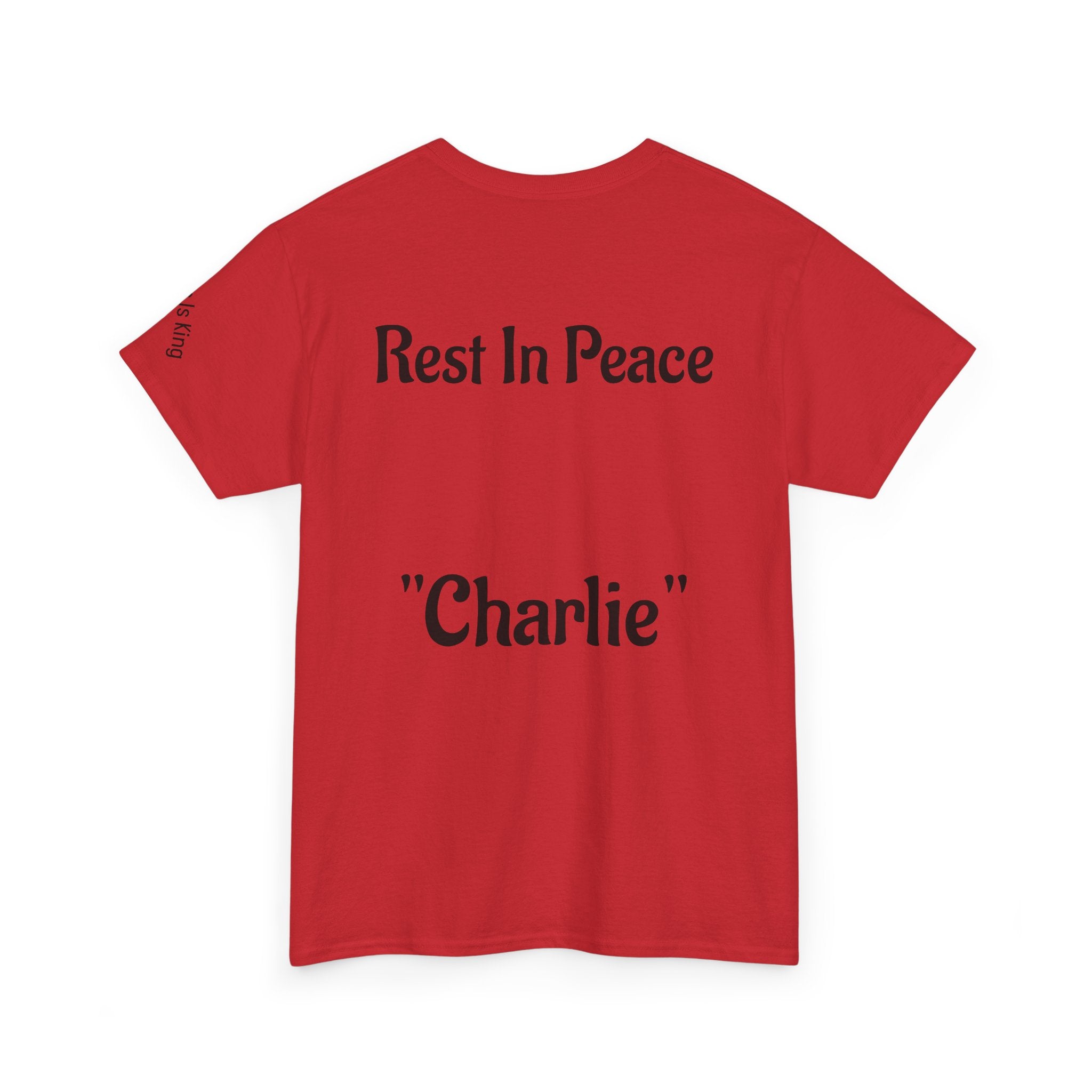 Thought-Provoking Unisex Heavy Cotton Tee: Rest In Peace Charlie, Opinion T-Shirt, Memorial Shirt, Casual Wear, Gift for Loss