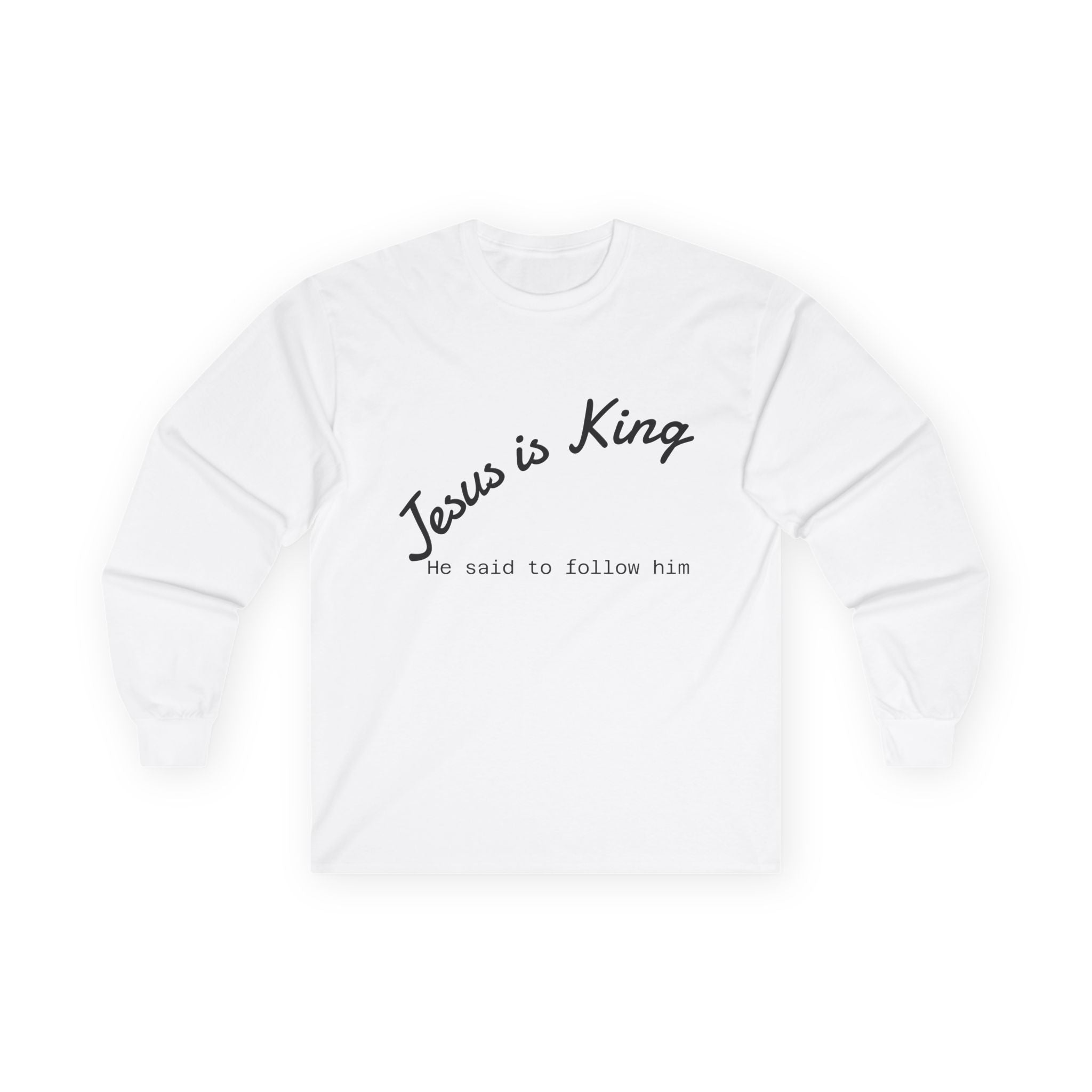 Christian & Patriotic Long Sleeve Tee - Jesus is King, 4th of July Gift, Casual Wear, Unisex Shirt, Peace Symbol Tee