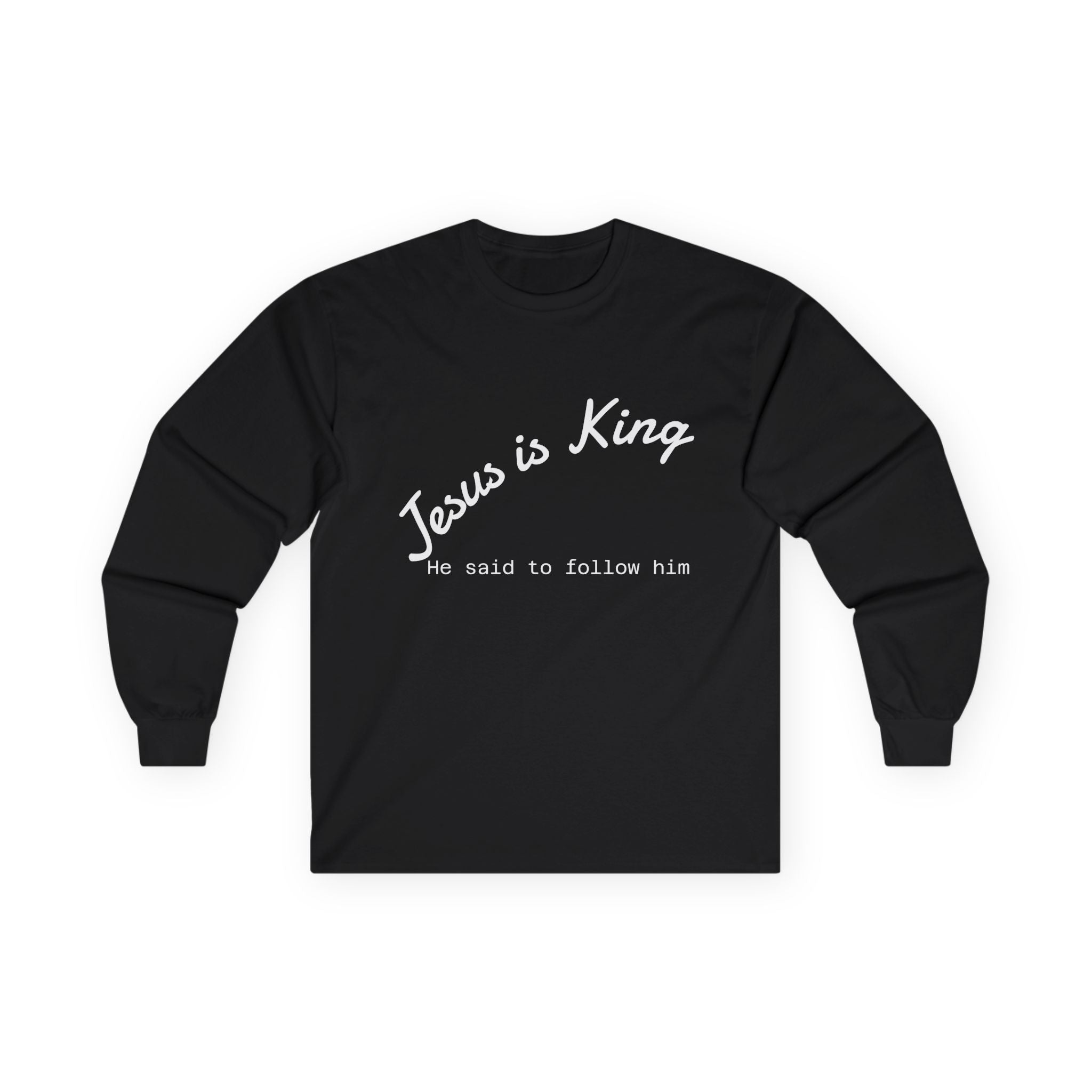 Christian & Patriotic Long Sleeve Tee - Jesus is King, 4th of July Gift, Casual Wear, Unisex Shirt, Peace Symbol Tee