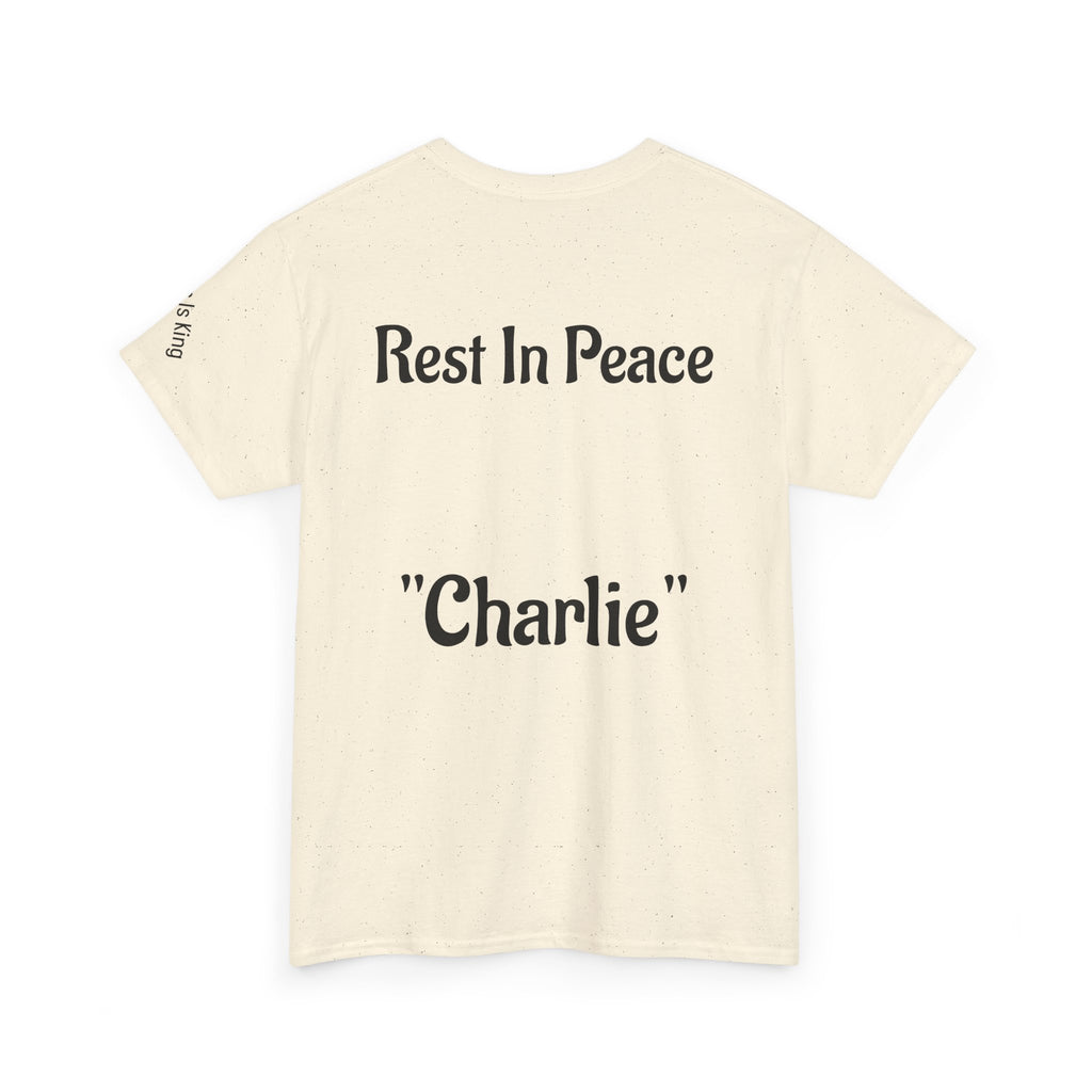 Thought-Provoking Unisex Heavy Cotton Tee: Rest In Peace Charlie, Opinion T-Shirt, Memorial Shirt, Casual Wear, Gift for Loss
