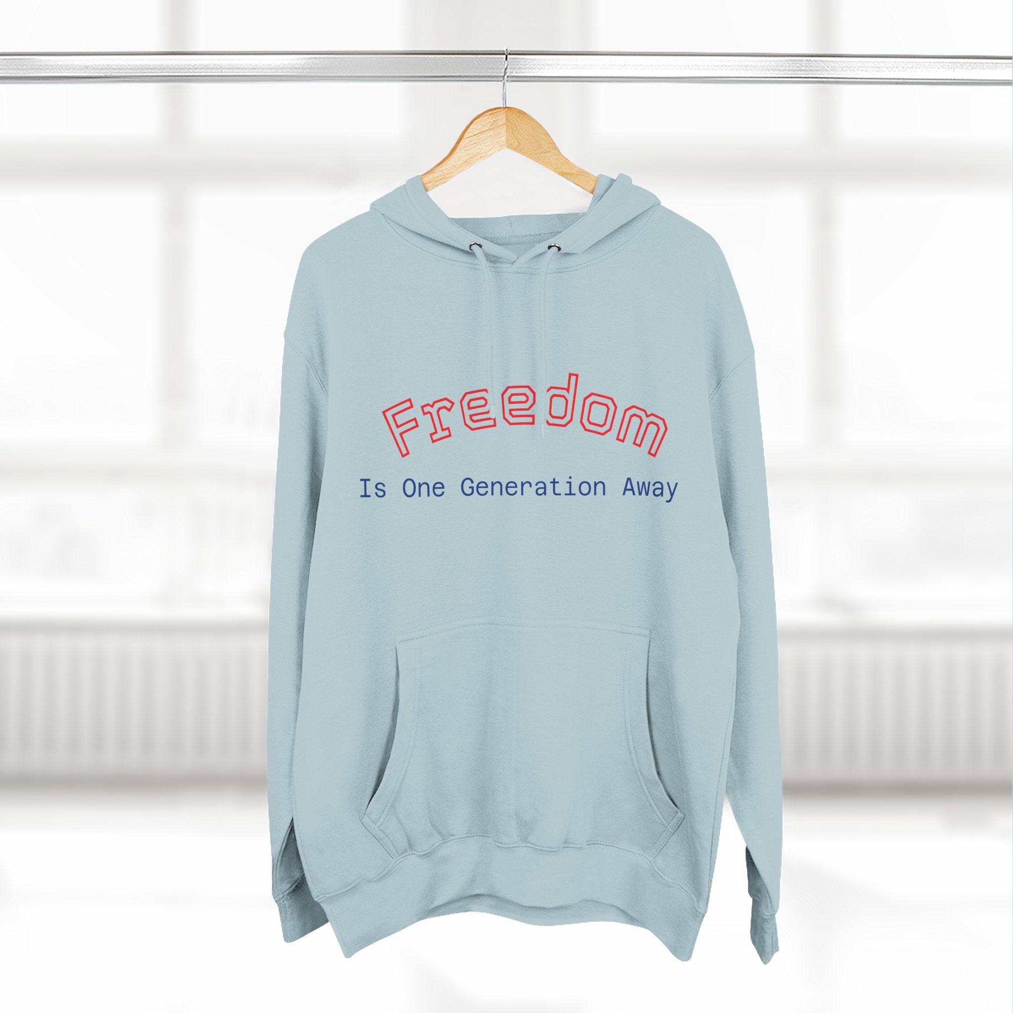 Three-Panel Freedom Hoodie - Inspirational Fleece Sweatshirt, God, Love, American Pride Apparel, Comfort Wear