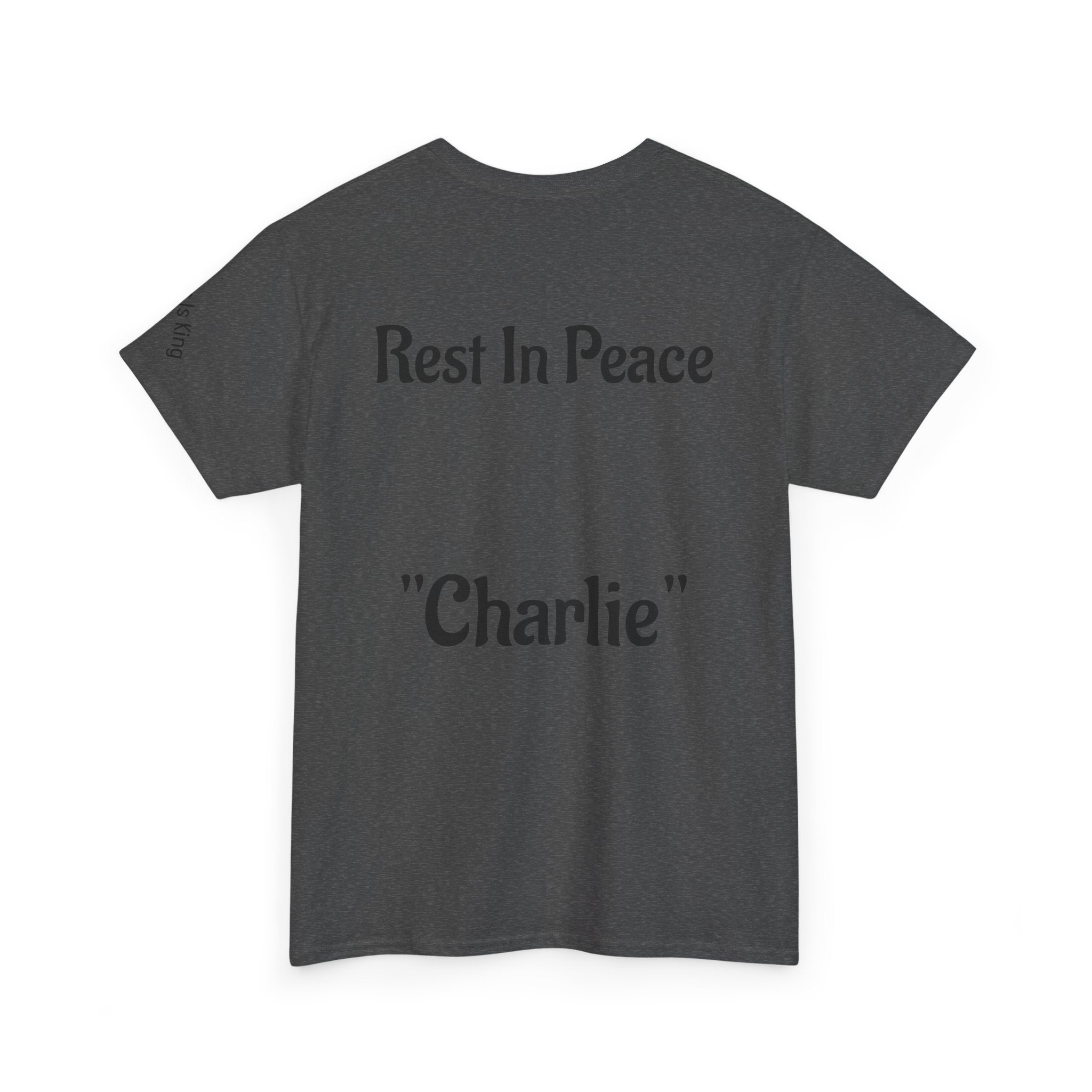 Thought-Provoking Unisex Heavy Cotton Tee: Rest In Peace Charlie, Opinion T-Shirt, Memorial Shirt, Casual Wear, Gift for Loss