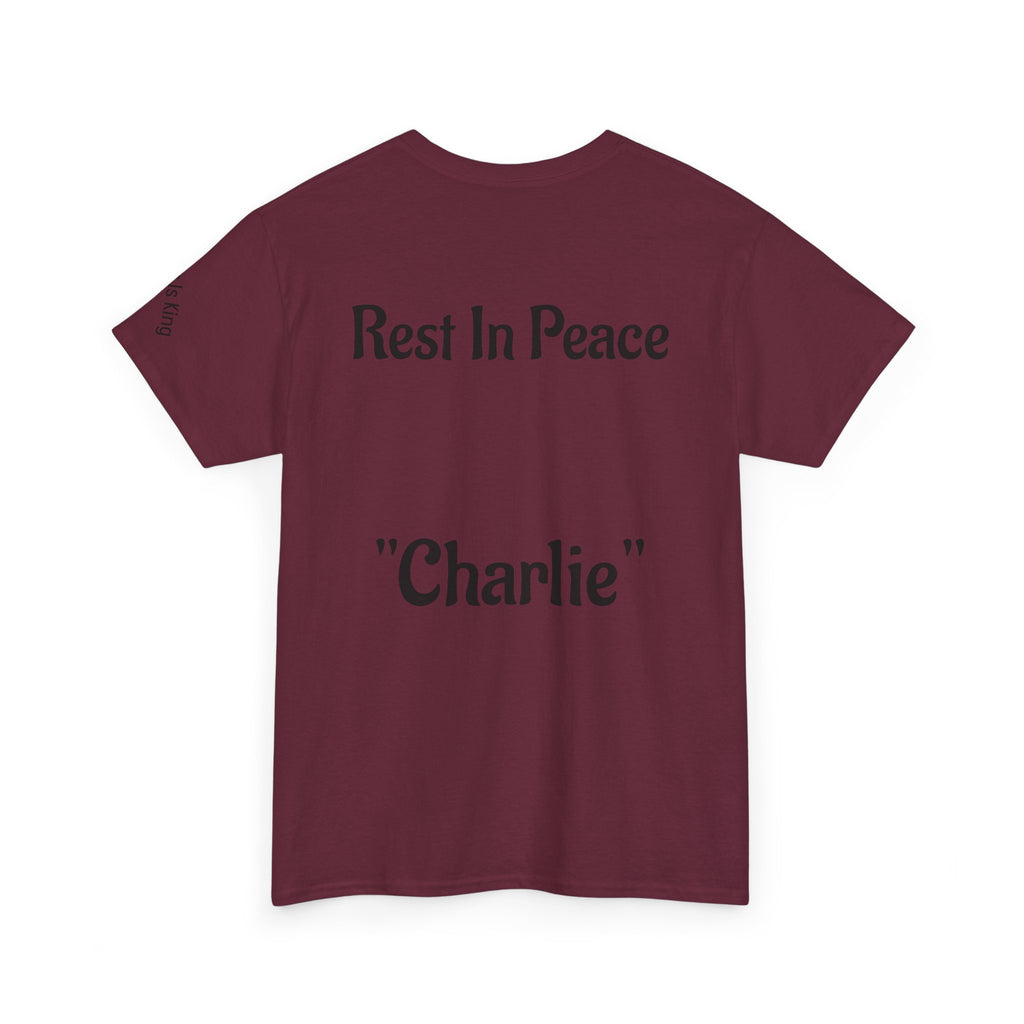 Thought-Provoking Unisex Heavy Cotton Tee: Rest In Peace Charlie, Opinion T-Shirt, Memorial Shirt, Casual Wear, Gift for Loss