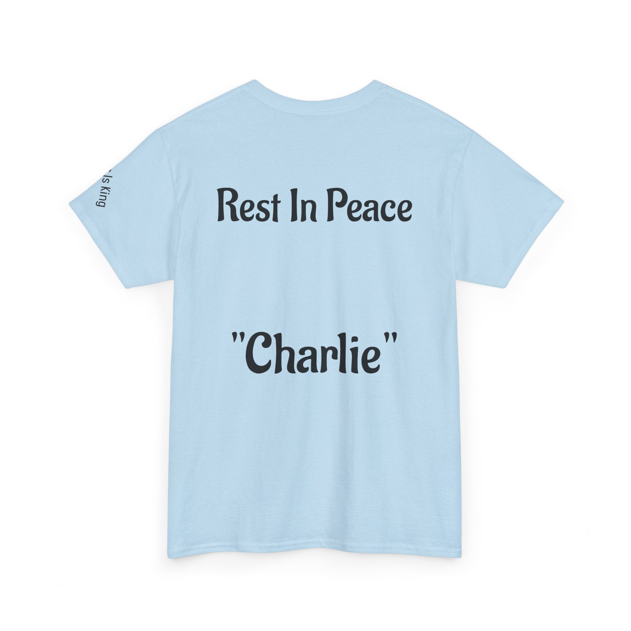 Thought-Provoking Unisex Heavy Cotton Tee: Rest In Peace Charlie, Opinion T-Shirt, Memorial Shirt, Casual Wear, Gift for Loss