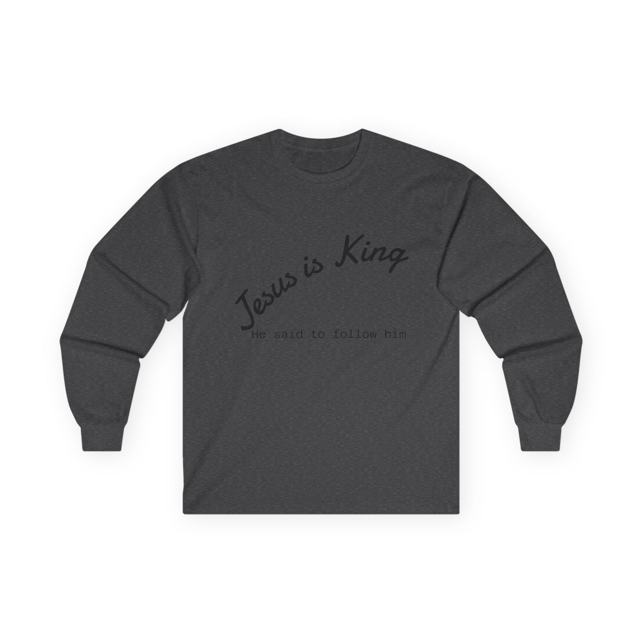 Christian & Patriotic Long Sleeve Tee - Jesus is King, 4th of July Gift, Casual Wear, Unisex Shirt, Peace Symbol Tee