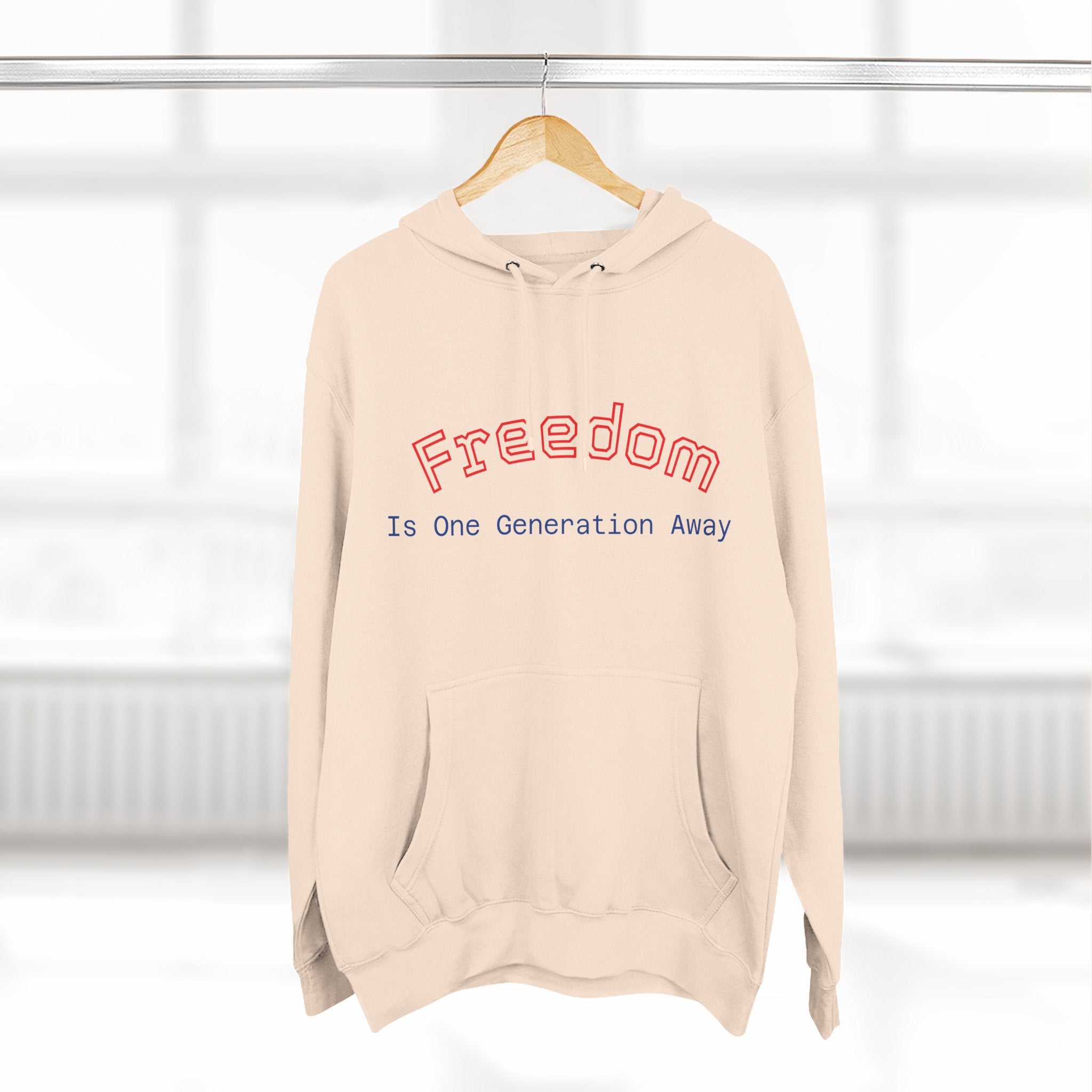 Three-Panel Freedom Hoodie - Inspirational Fleece Sweatshirt, God, Love, American Pride Apparel, Comfort Wear