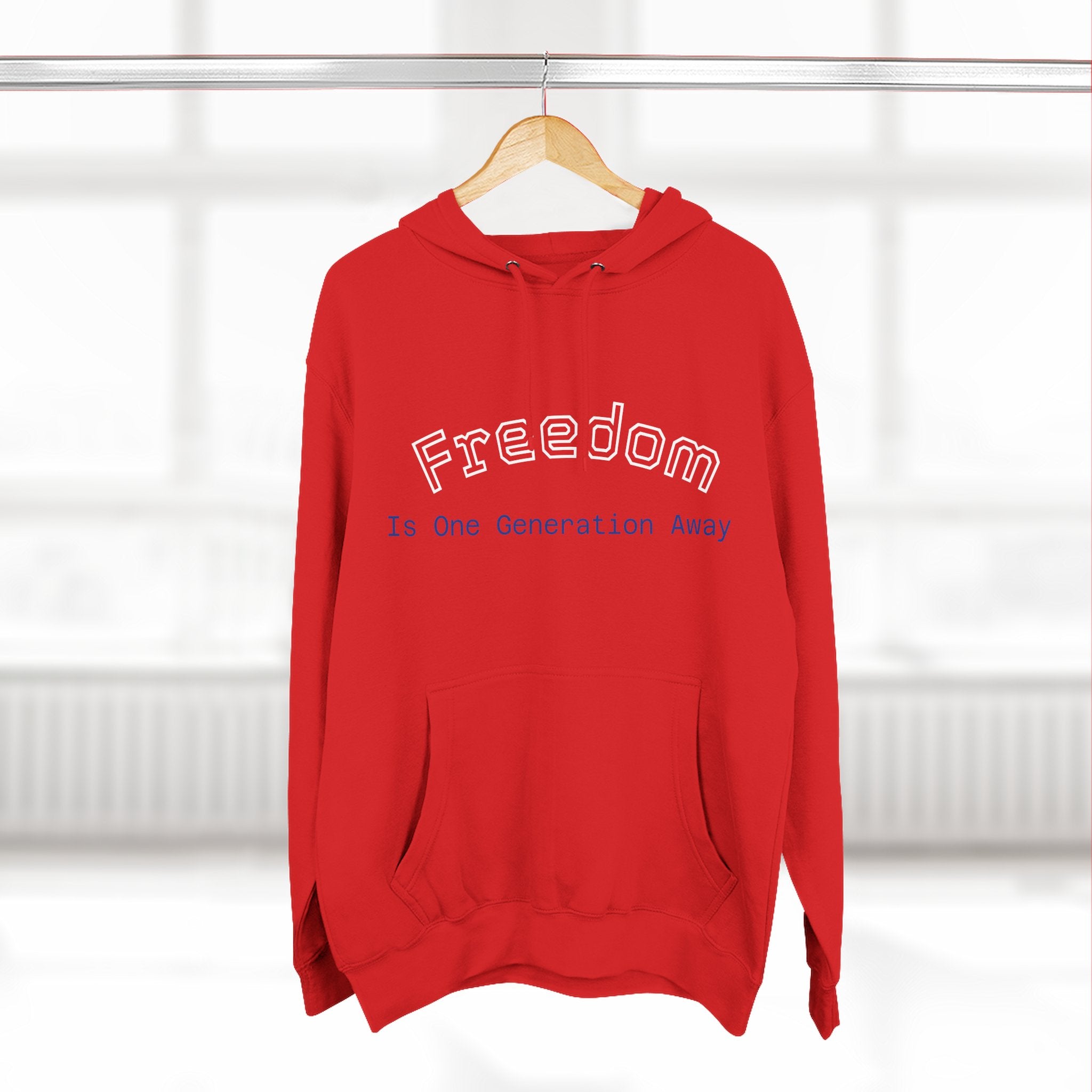 Three-Panel Freedom Hoodie - Inspirational Fleece Sweatshirt, God, Love, American Pride Apparel, Comfort Wear