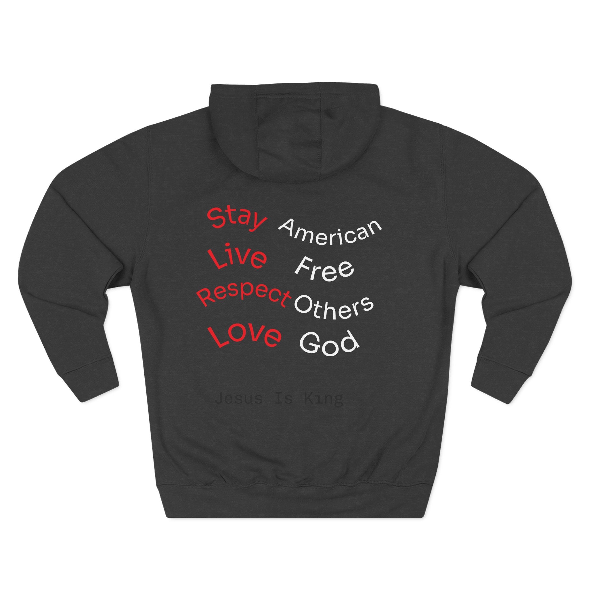 Three-Panel Freedom Hoodie - Inspirational Fleece Sweatshirt, God, Love, American Pride Apparel, Comfort Wear