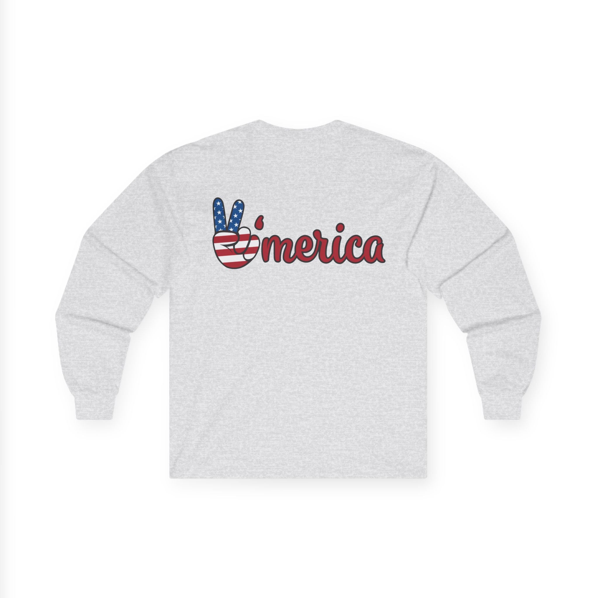 Christian & Patriotic Long Sleeve Tee - Jesus is King, 4th of July Gift, Casual Wear, Unisex Shirt, Peace Symbol Tee