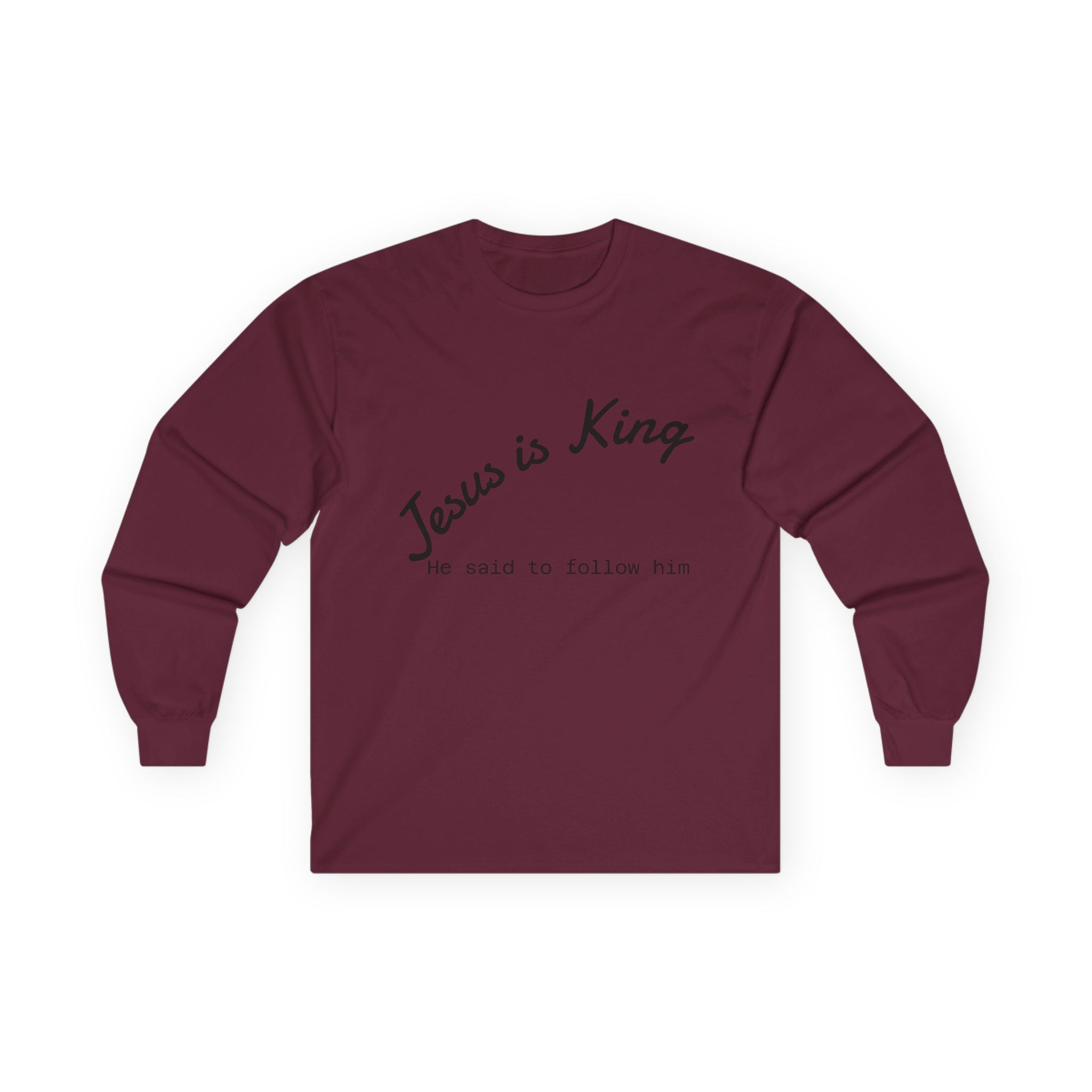 Christian & Patriotic Long Sleeve Tee - Jesus is King, 4th of July Gift, Casual Wear, Unisex Shirt, Peace Symbol Tee