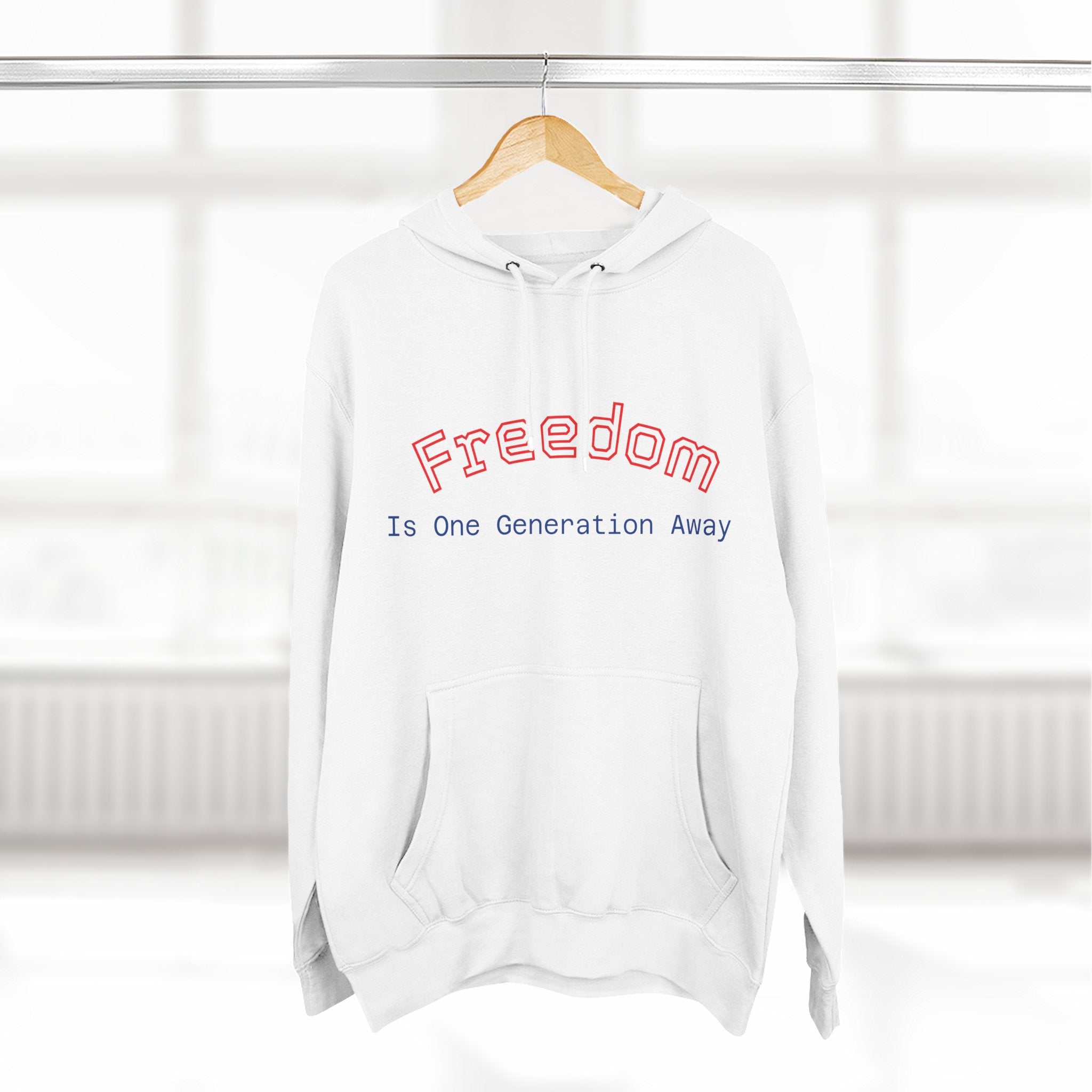 Three-Panel Freedom Hoodie - Inspirational Fleece Sweatshirt, God, Love, American Pride Apparel, Comfort Wear