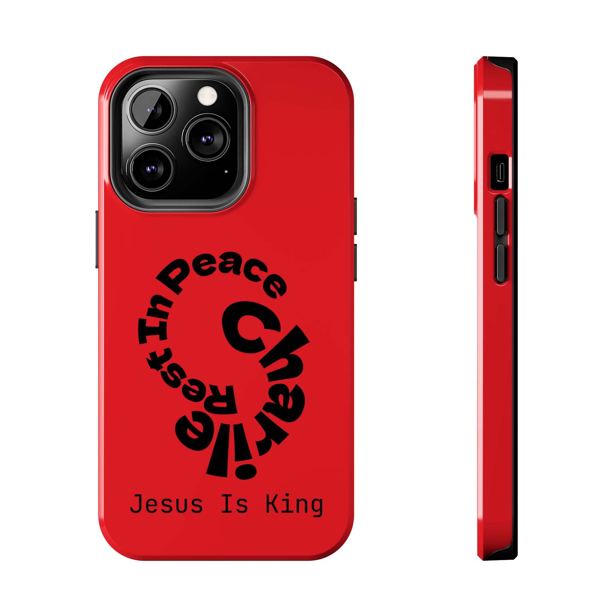 Bold Tough Phone Cases with Inspirational Design - Jesus Is King, Durable Protection, Gifts for Believers, Faith-Based Accessories, [...]
