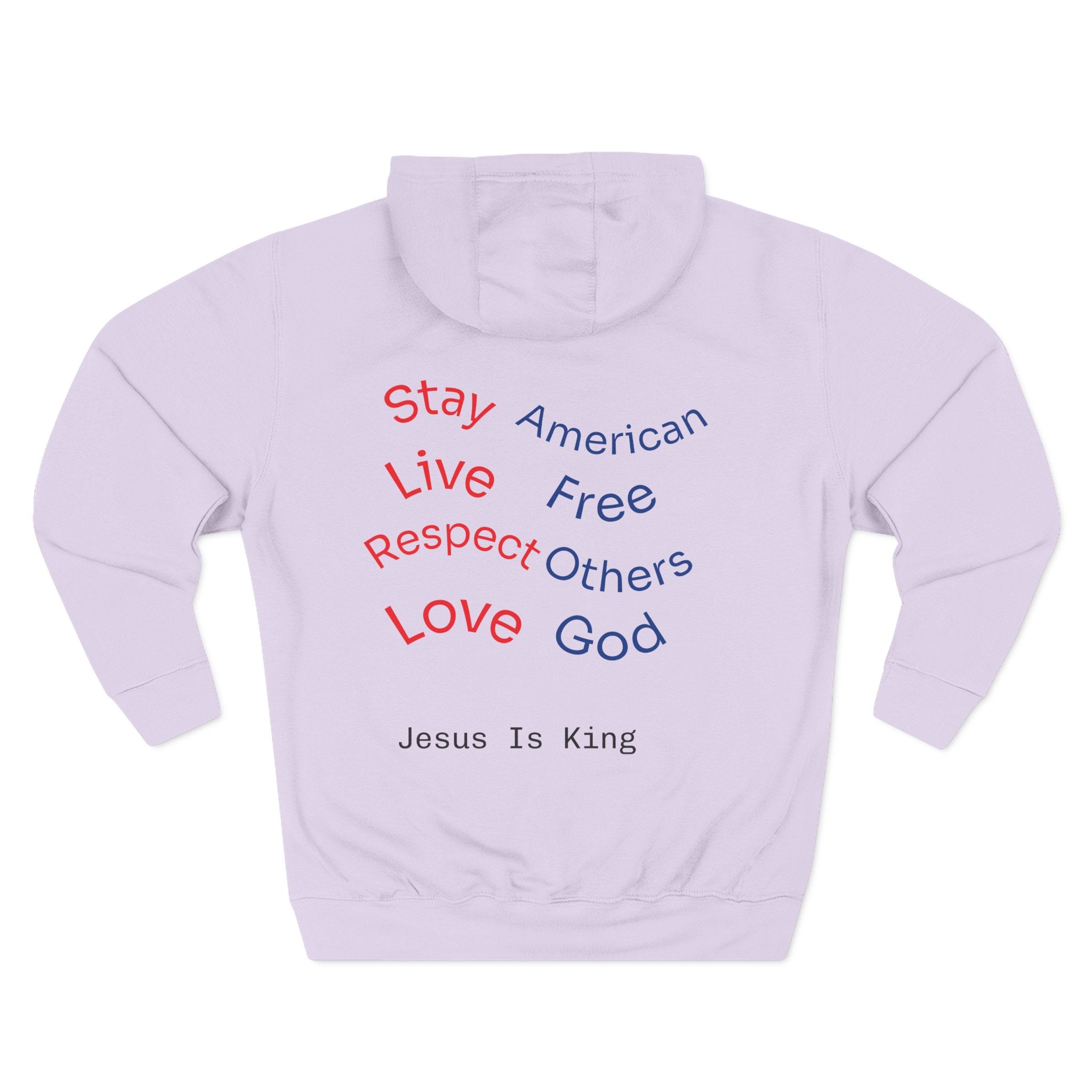 Three-Panel Freedom Hoodie - Inspirational Fleece Sweatshirt, God, Love, American Pride Apparel, Comfort Wear