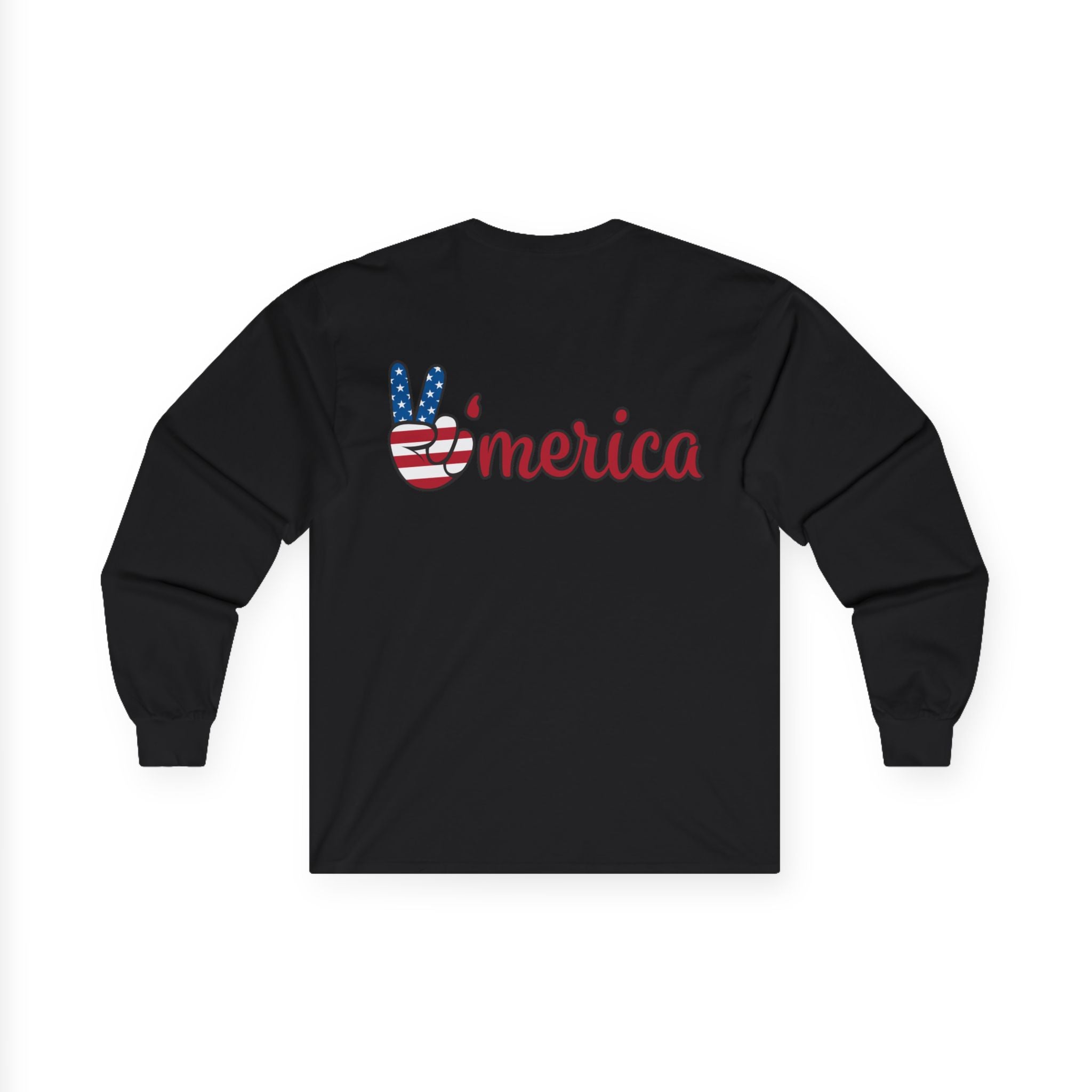 Christian & Patriotic Long Sleeve Tee - Jesus is King, 4th of July Gift, Casual Wear, Unisex Shirt, Peace Symbol Tee