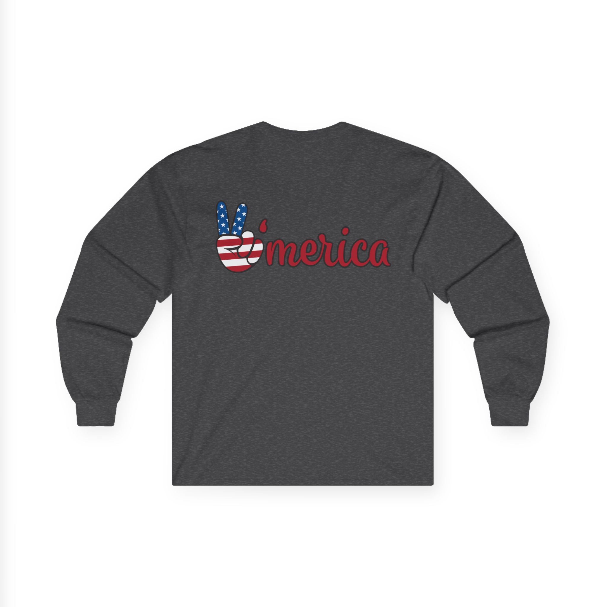 Christian & Patriotic Long Sleeve Tee - Jesus is King, 4th of July Gift, Casual Wear, Unisex Shirt, Peace Symbol Tee