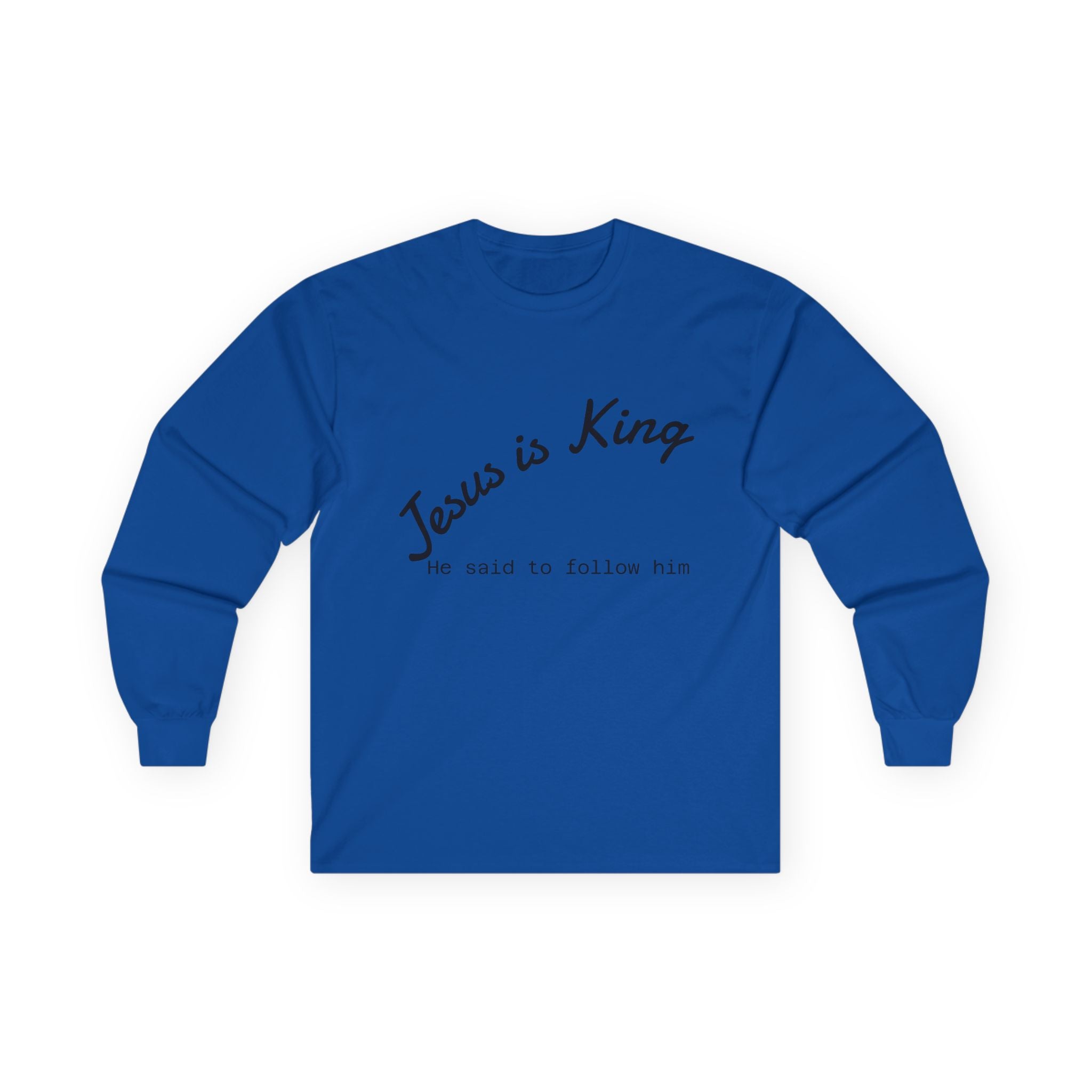 Christian & Patriotic Long Sleeve Tee - Jesus is King, 4th of July Gift, Casual Wear, Unisex Shirt, Peace Symbol Tee