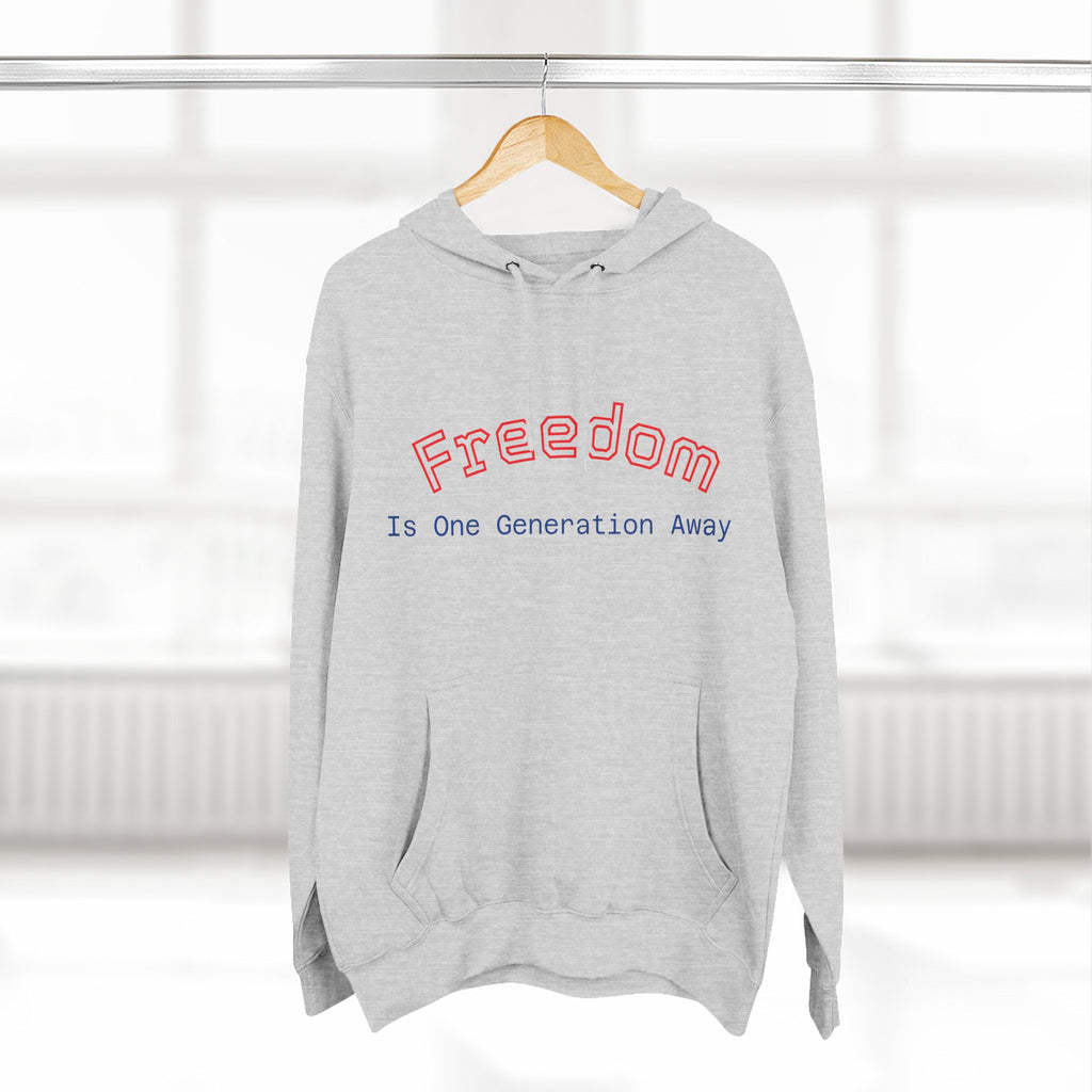 Three-Panel Freedom Hoodie - Inspirational Fleece Sweatshirt, God, Love, American Pride Apparel, Comfort Wear