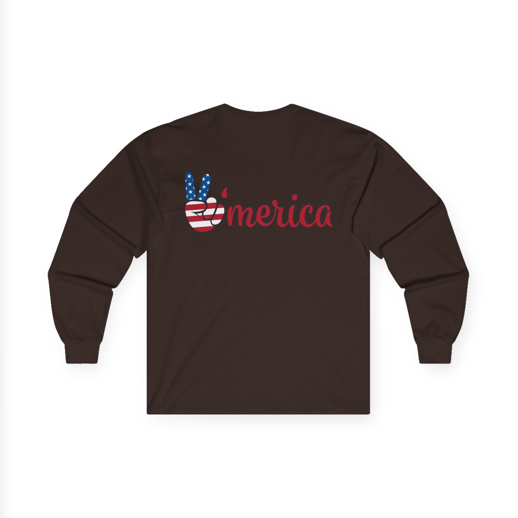 Christian & Patriotic Long Sleeve Tee - Jesus is King, 4th of July Gift, Casual Wear, Unisex Shirt, Peace Symbol Tee