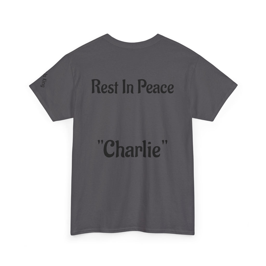 Thought-Provoking Unisex Heavy Cotton Tee: Rest In Peace Charlie, Opinion T-Shirt, Memorial Shirt, Casual Wear, Gift for Loss