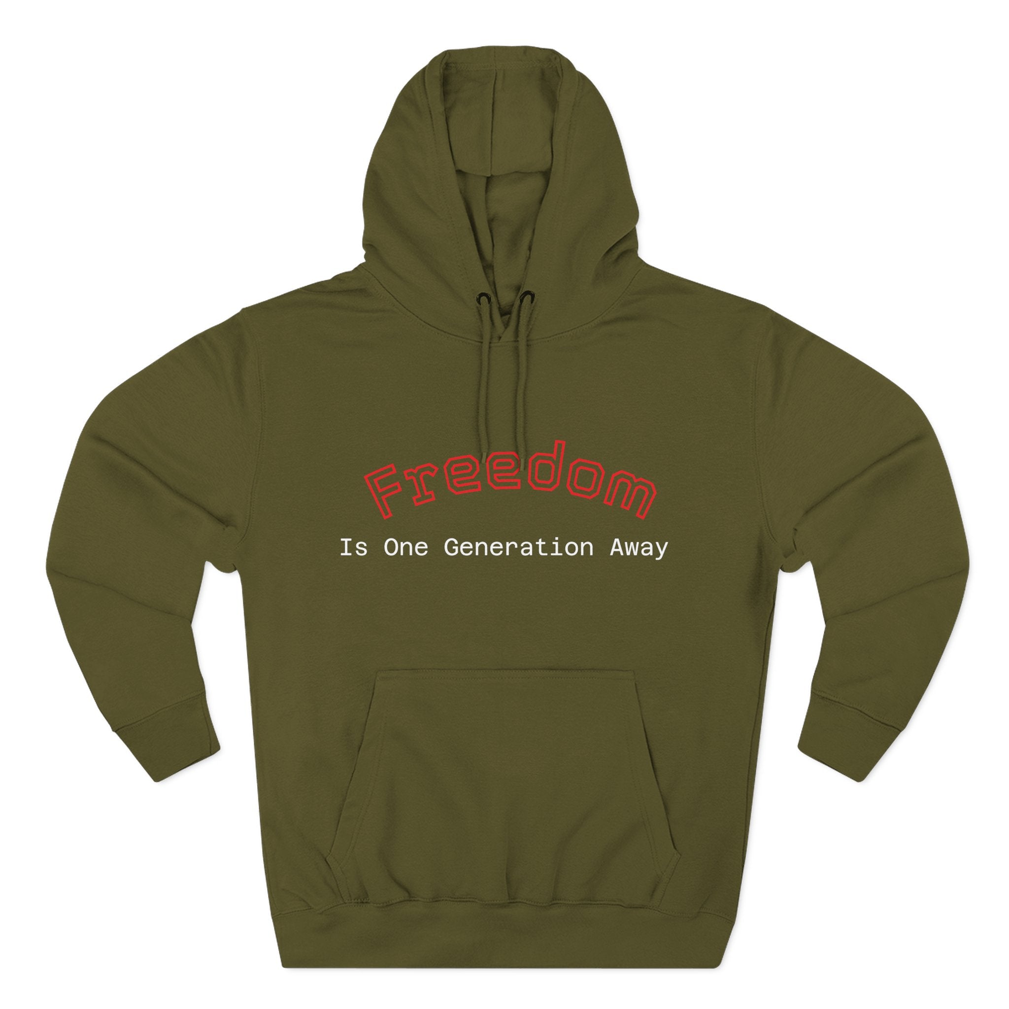 Three-Panel Freedom Hoodie - Inspirational Fleece Sweatshirt, God, Love, American Pride Apparel, Comfort Wear