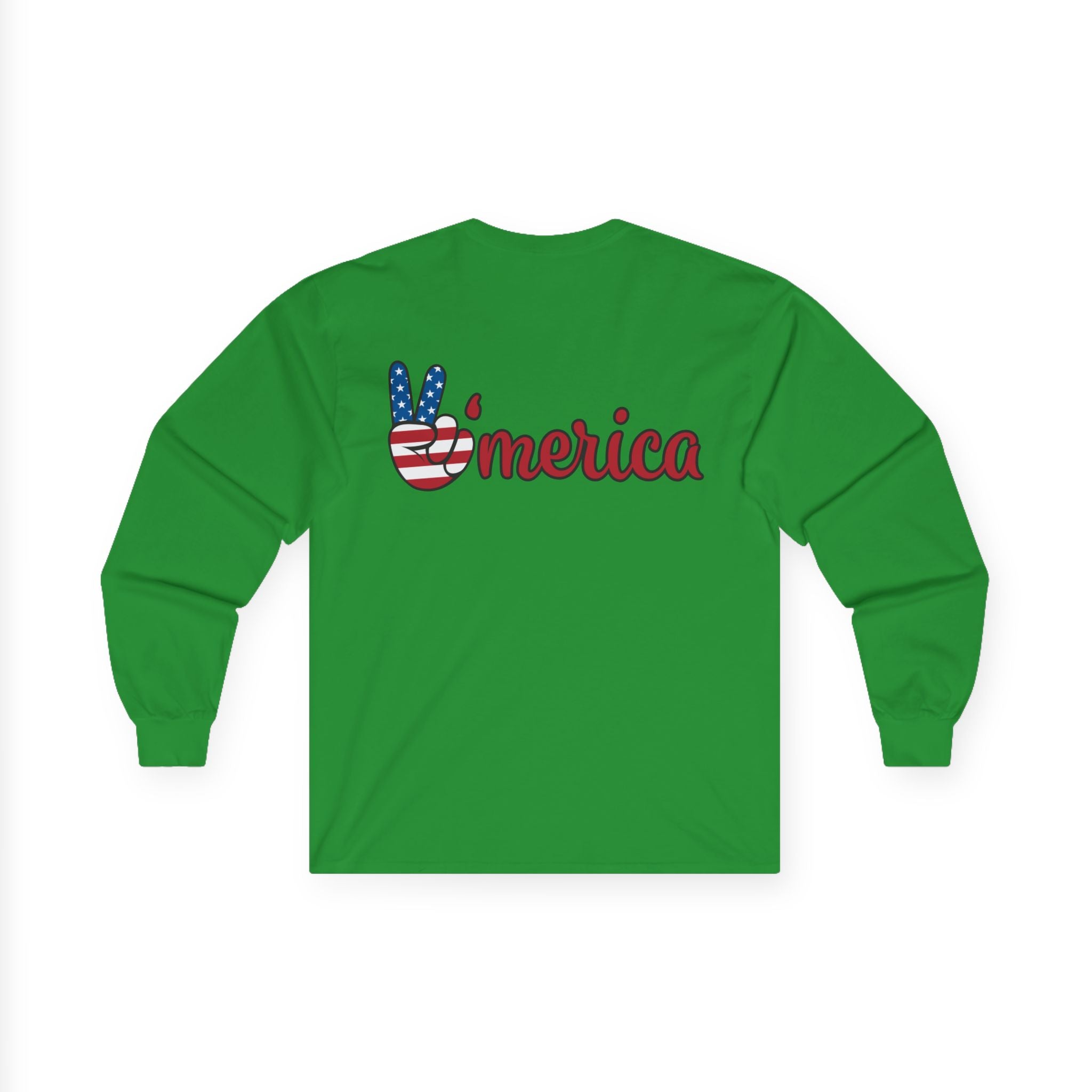 Christian & Patriotic Long Sleeve Tee - Jesus is King, 4th of July Gift, Casual Wear, Unisex Shirt, Peace Symbol Tee