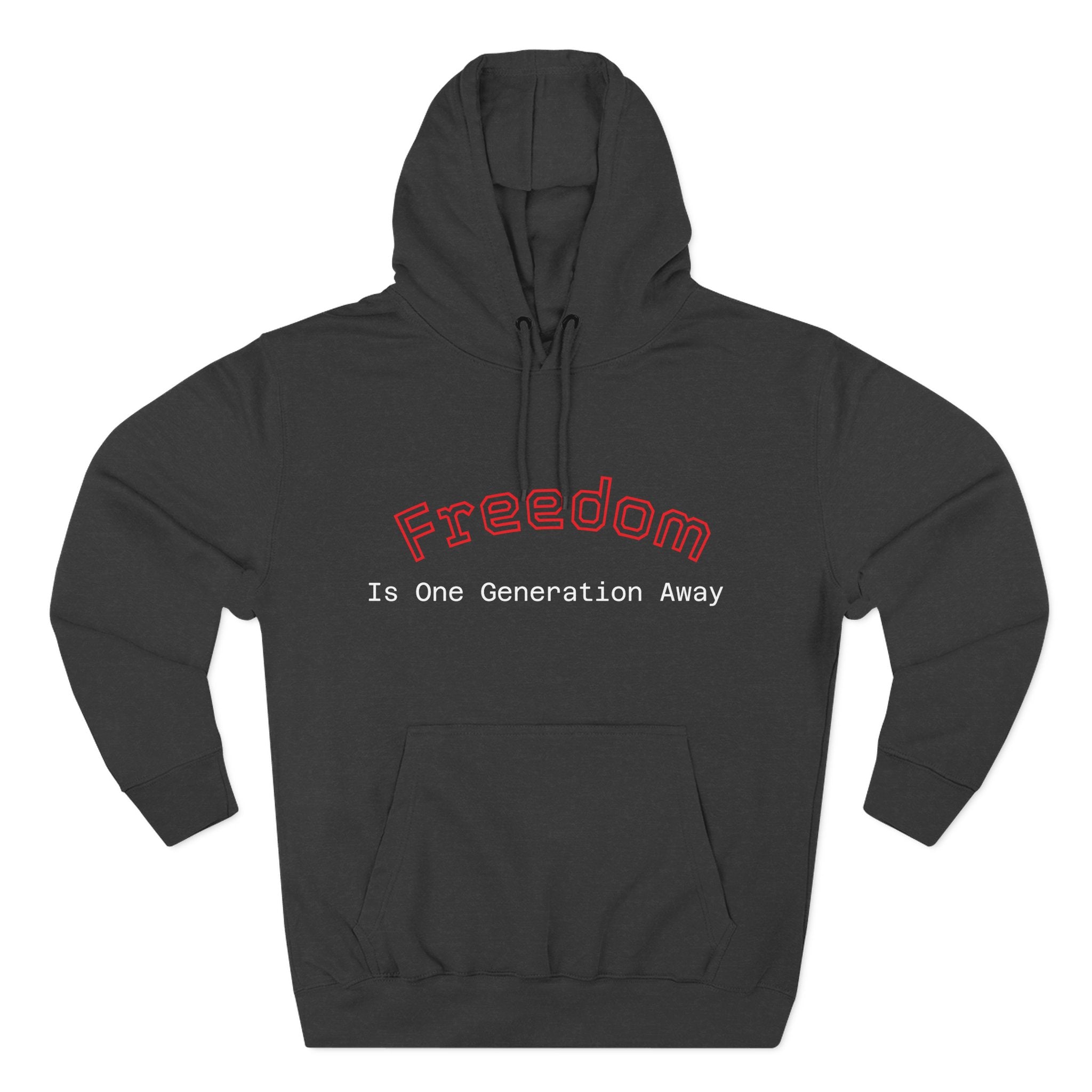 Three-Panel Freedom Hoodie - Inspirational Fleece Sweatshirt, God, Love, American Pride Apparel, Comfort Wear