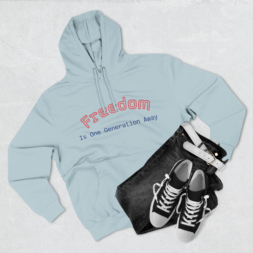 Three-Panel Freedom Hoodie - Inspirational Fleece Sweatshirt, God, Love, American Pride Apparel, Comfort Wear