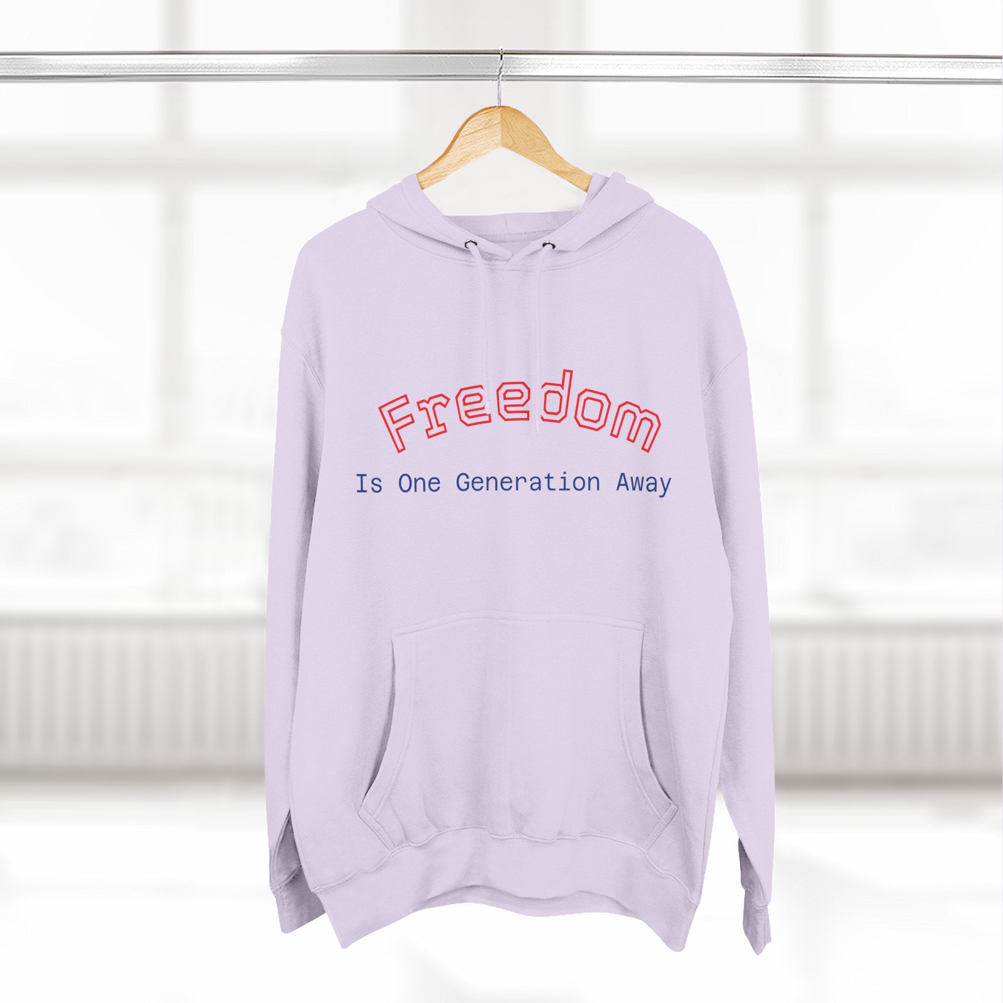 Three-Panel Freedom Hoodie - Inspirational Fleece Sweatshirt, God, Love, American Pride Apparel, Comfort Wear